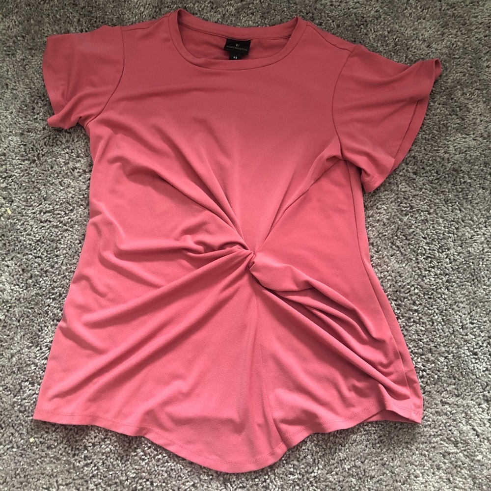 Pink tied blouse